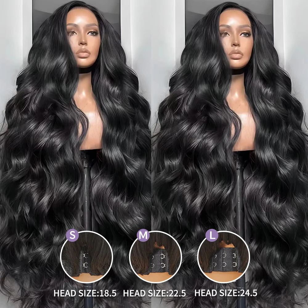 40 بوصة أسود الدانتيل شعر مستعار أمامي شعر الإنسان 200 عالية الكثافة شعر طبيعي مفرود 13x6 13x4 Hd الدانتيل شعر مستعار أمامي شفاف للنساء