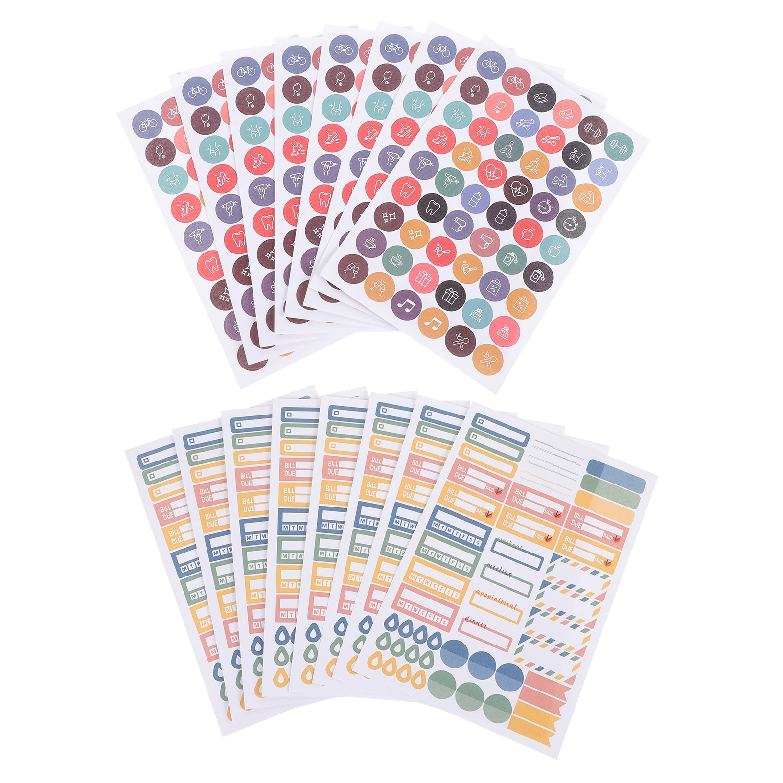 

16pcs Planner Stickers Fitness Workout Weight Loss Chart Journal DIY Scrapbook Supplies H made Crafts Decals Sheets