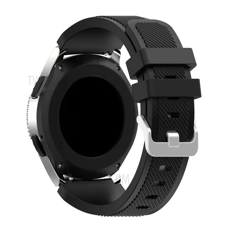 

Twill Texture Silicone Watch Strap Adjustable Wrist Band Replacement for Samsung Galaxy Watch 46mm - Black
