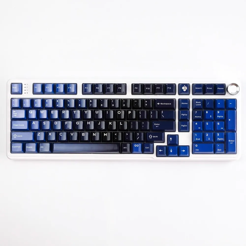 1 Set Blue Purple Red Zen Master Keycaps PBT Dye Sub Key Caps Cherry Profile Keycap Imitation Porcelain Glossy Surface Gradient
