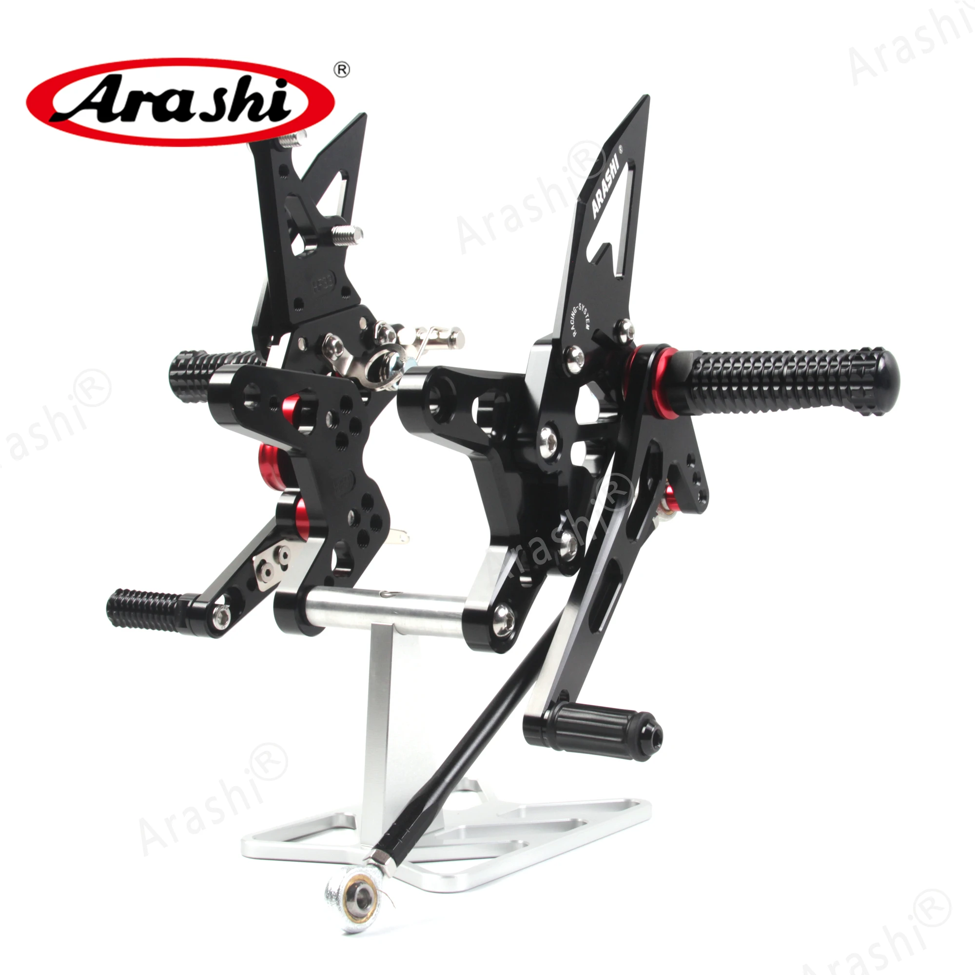Racing Rearset Fit For Kawasaki Ninja ZX6R 2007 2008 Arashi CNC Adjustable Rider Footrest For Ninja ZX6R 2008 2007 ZX636 FootPeg view 2