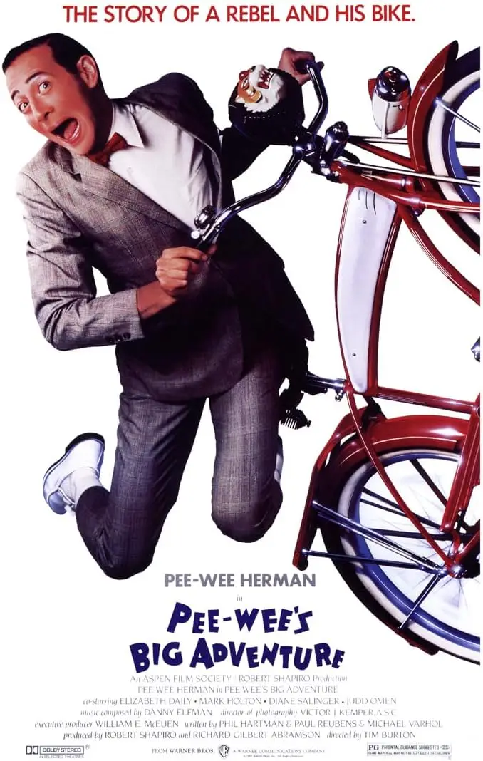 Pee Wees Big Adventure Poster, Story of a Rebel, Pee Wee Herman, tin sign Art Print
