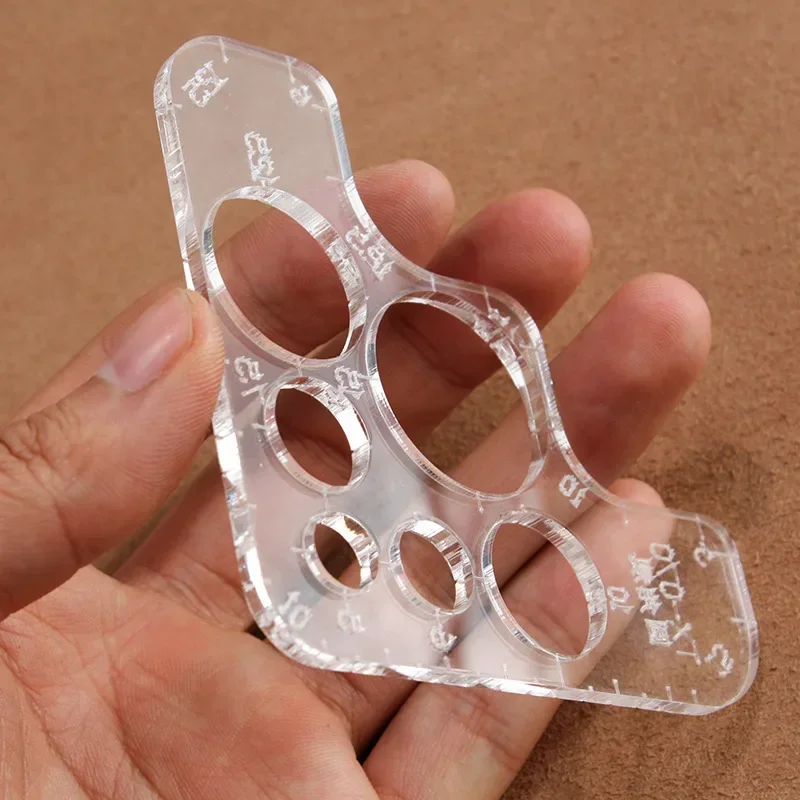 อะคริลิค R รูปเครื่องตัดมุมรัศมีวัดเย็บผ้าห่มหนังผ้า Patchwork ไม้บรรทัดแม่แบบเครื่องมือ DIY อุปกรณ์เย็บผ้า