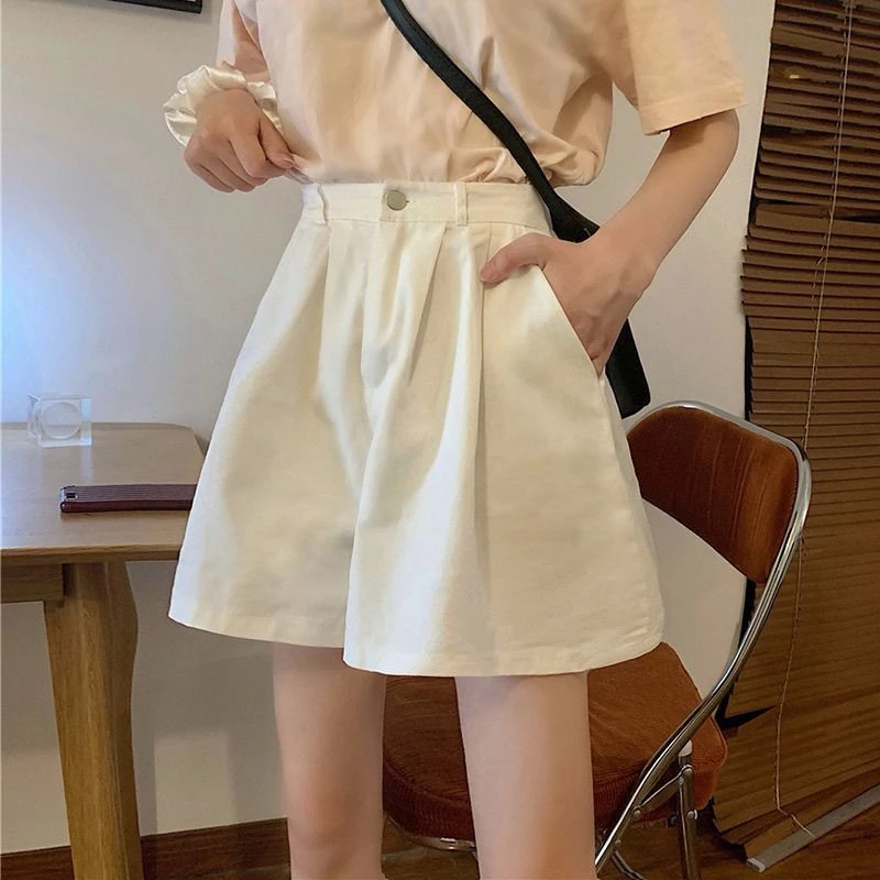 Casual High Waist Loose Women's Shorts Summer 2026 New Style Princess Wide Leg Pants with Pockets Outerwear Versatile Straigh...