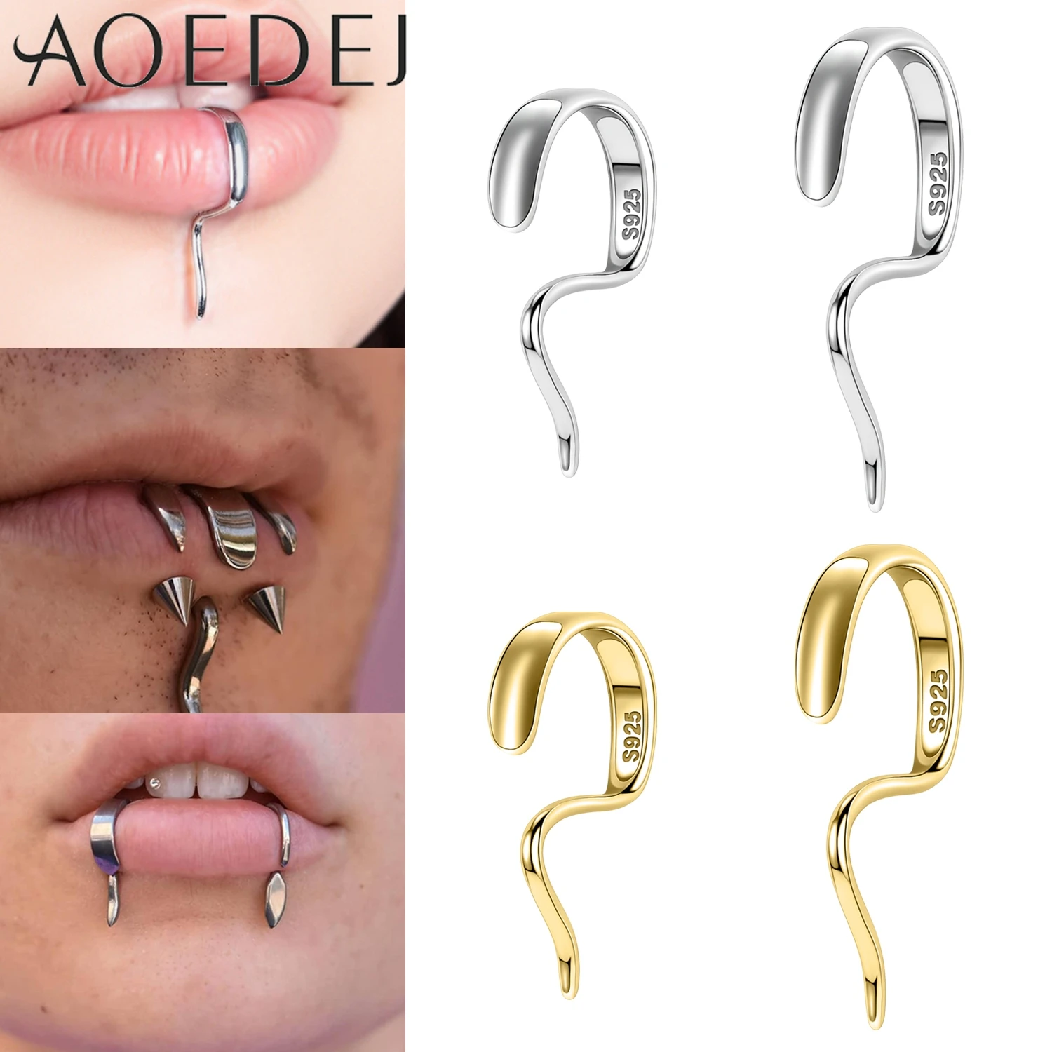 

AOEDEJ 1 Piece 16G 925 Sterling Sliver Labret Lip Piercing 8/10MM Minimalist Lip Studs Women Men 2 Colors Body Piercings Jewelry
