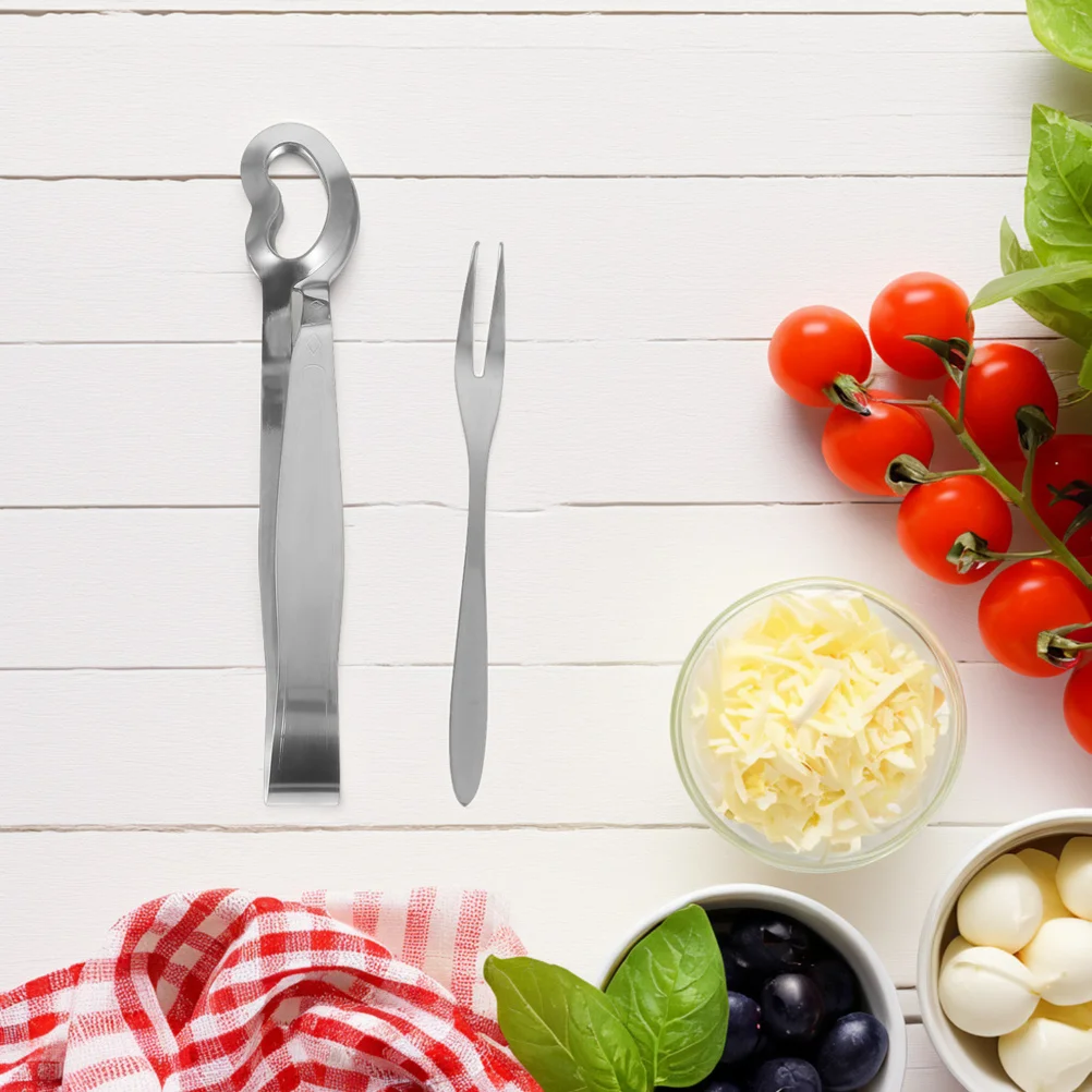 

4Pcs Escargot Forks Set Stainless Steel Snail Serving Tongs for Seafood French Baked Snails Easy Clean Dishwasher Safe Kitchen