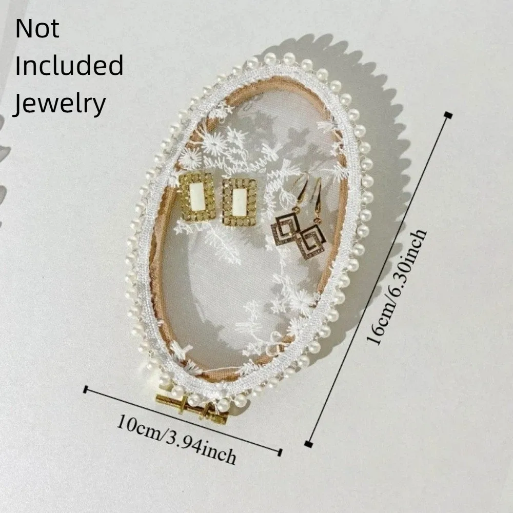 

Wooden Frame Embroidery Lace Earrings Stand Pearl Flower Ear Studs Holder Macrame Plaster Base Jewelry Display Rack