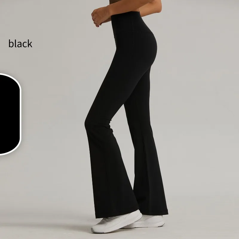 عارية لا حجم اليوغا جرس أسفل السراويل للنساء عالية الخصر والورك رفع ملابس اليوغا اللياقة البدنية دون T مايكرو بيل اليوغا