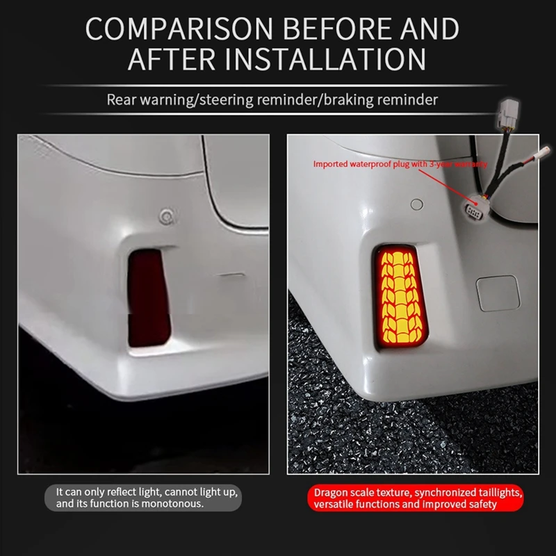 Car LED Rear Bumper Fog Lights Brake Lights Dynamic Turn Signal Lights For Toyota ALPHARD/VELLFIRE 30 Series Replacement Parts