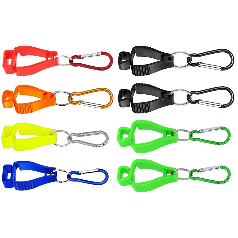 8Pc Glove Clips For Work Glove Holders Glove Belt Clip With Metal Carabiners For Construction Worker Guard Labor (Color)