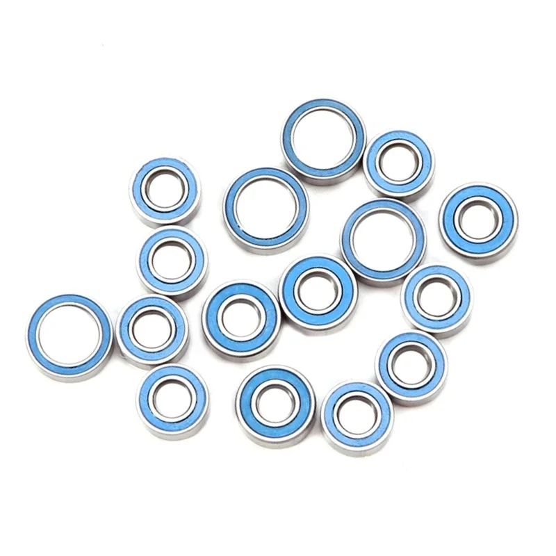 16PCS Rubber Sealed Ball Bearing Kit for Tamiya TT02 TT-02 TT02D TT-02D 1/10 RC Car Upgrades Parts Accessories