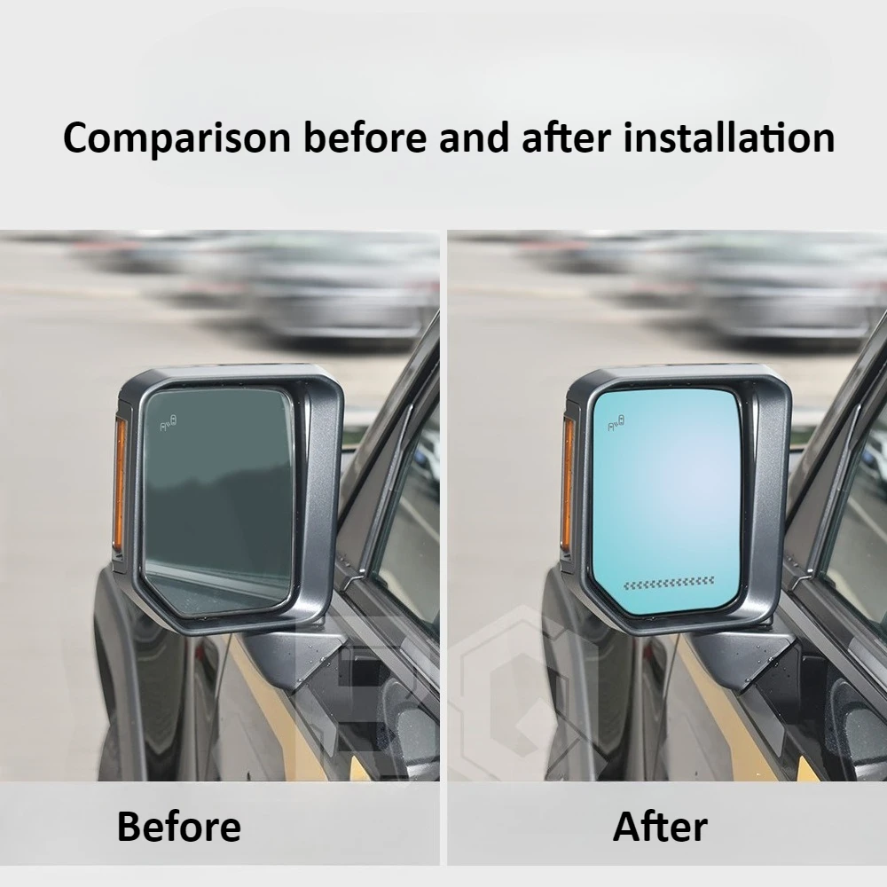 For Toyota Prado LC250 2Pcs Car Rearview Mirror Wide Angle Dynamic Turn Signal Anti-glare HD Reversing Blue Mirror Accessories