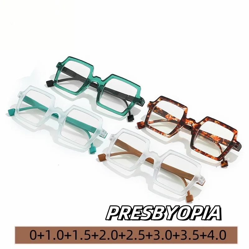 

Square Computer Presbyopic Eyeglasses Anti Blue Light Reading Glasses Fashion Women Men Special Glasses Legs Frame Eyewear