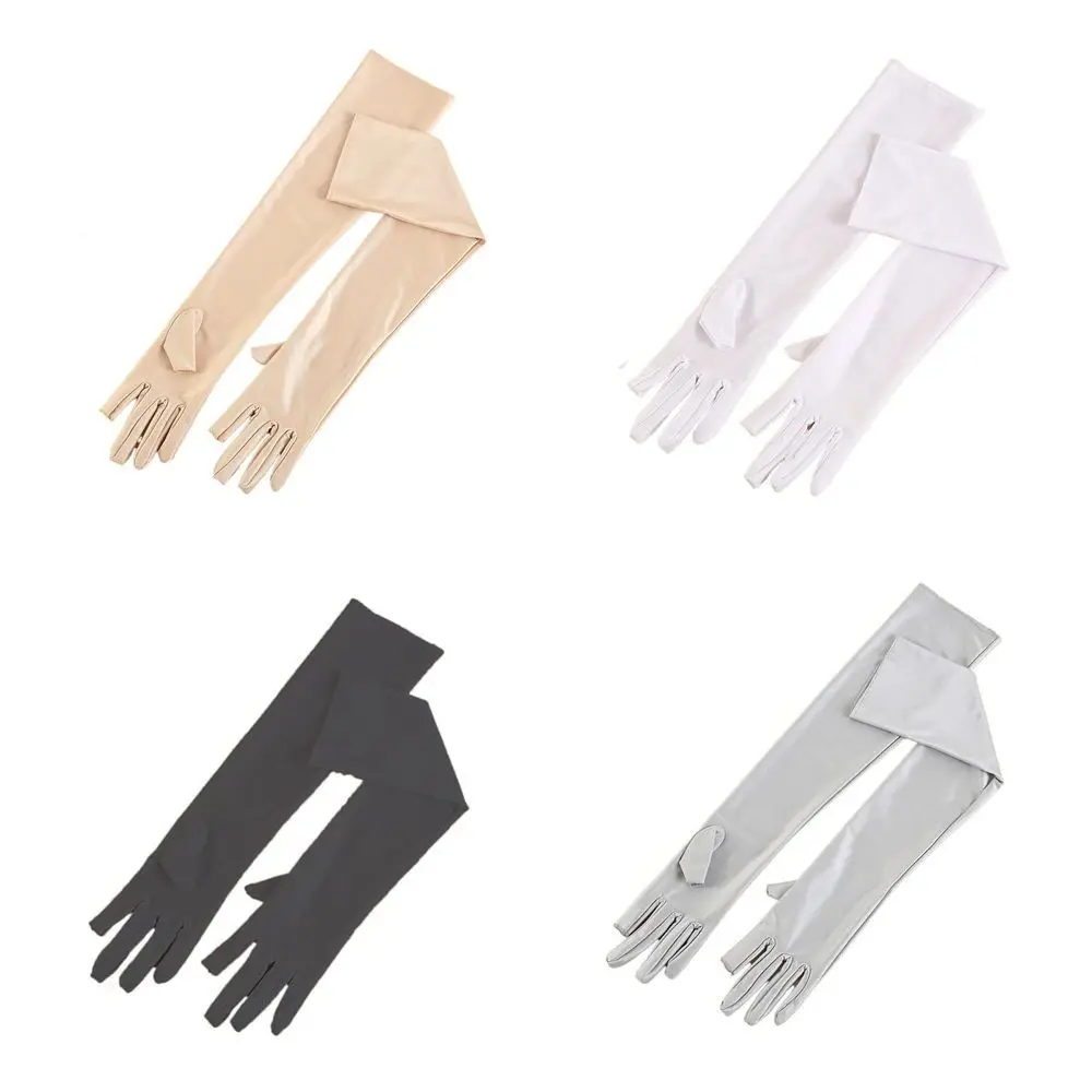 Anti-UV Ice Silk Sleeves Gloves Sun Protection Long-sleeved Glove Sunscreen Sleeve Arm Covers UV Insulation Cycling Gloves