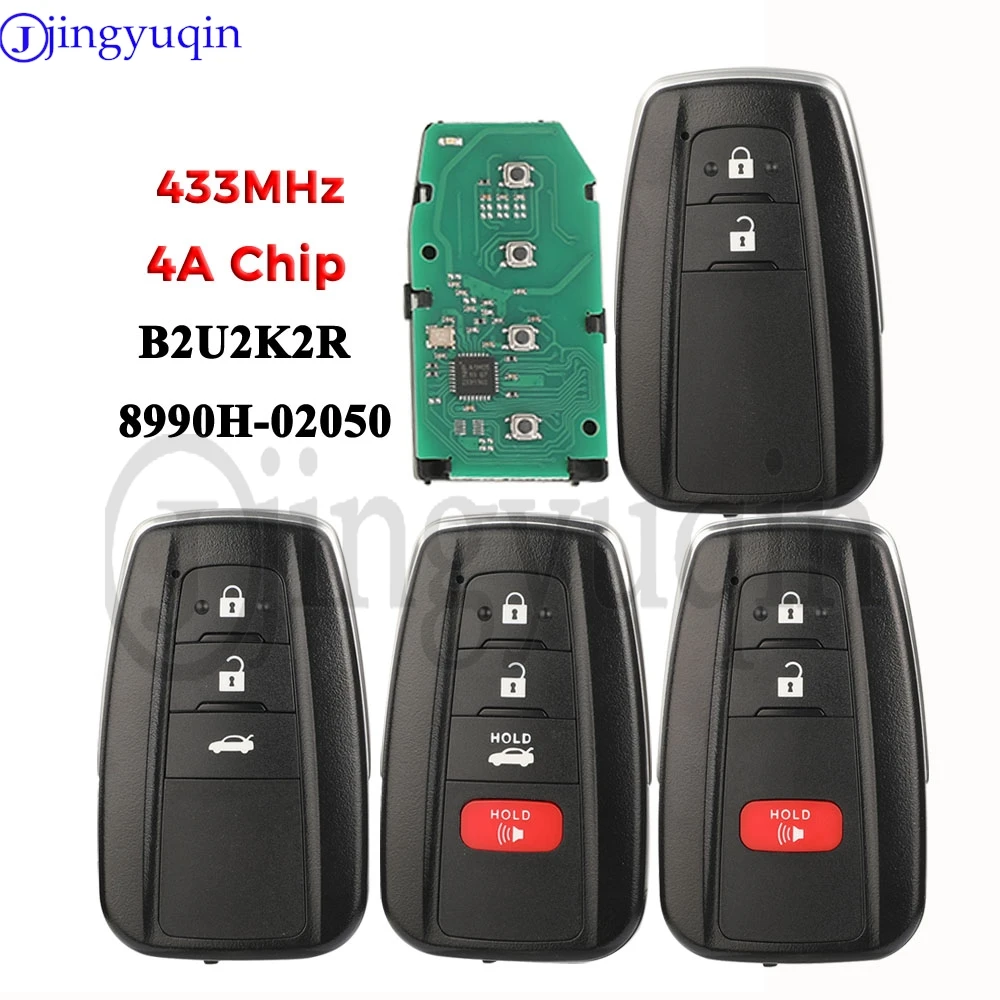 

jingyuqin FCC ID: B2U2K2R P/N: 8990H-02050 Smart Remote Car Key 433MHz 4A HITAG AES NCF29A1M Chip For Toyota Corolla 2018-2022