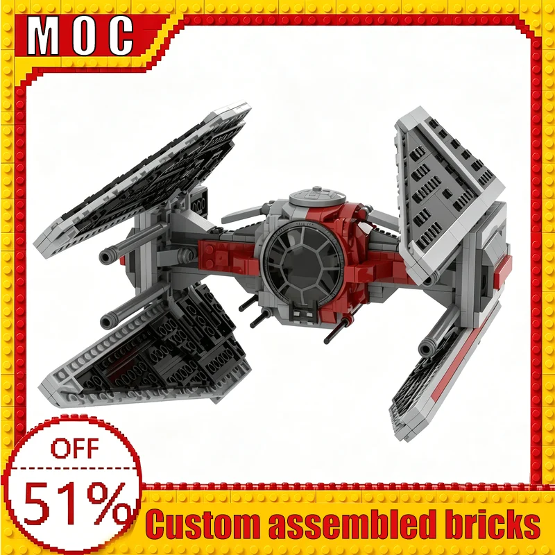 729 PCS TIE Interceptor Cyclops War Series Elite Starfighter MOC Model Building Blocks DIY Assembly Educational Learning Gifts