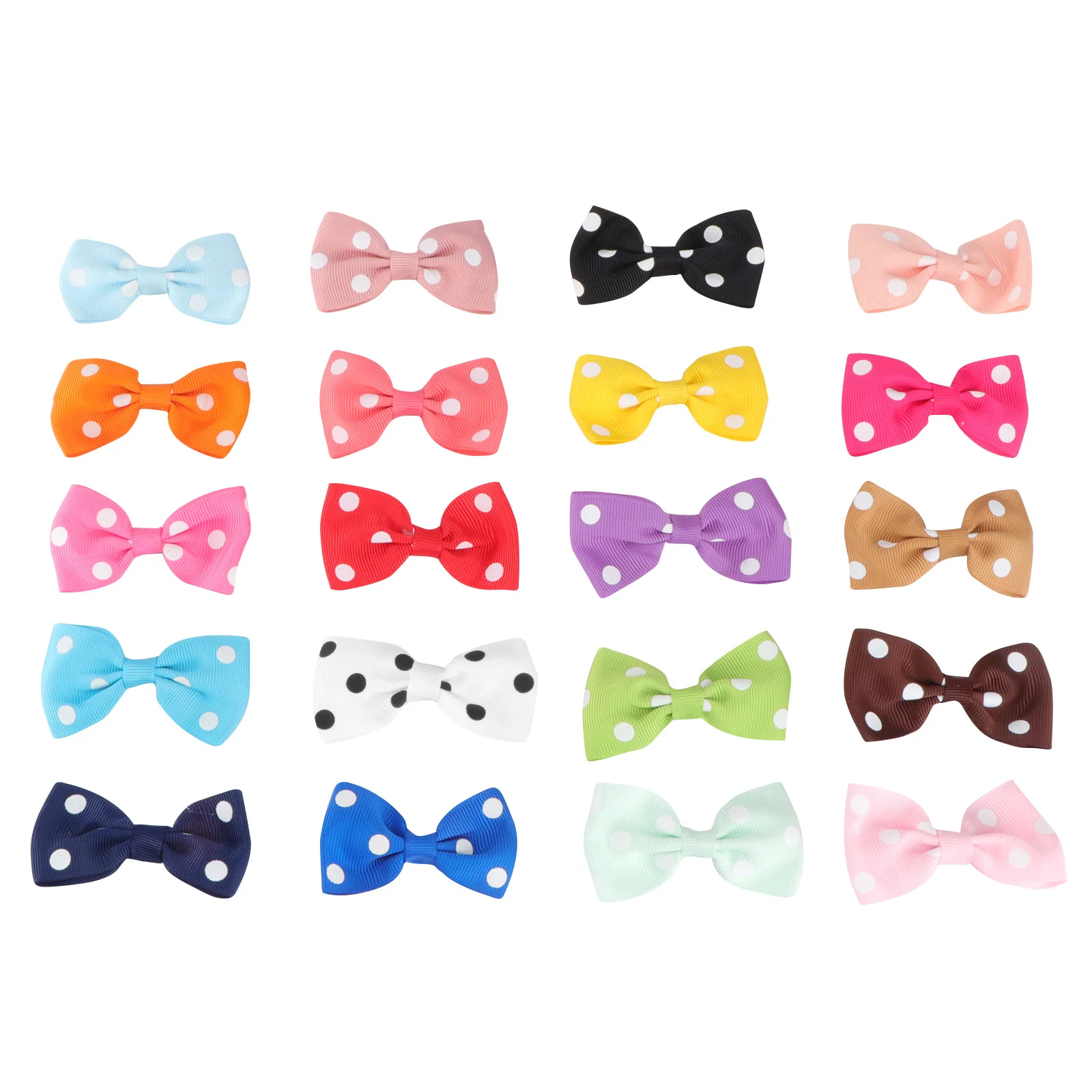 

20 шт., заколки для волос с бантом, тканевый материал, прочный уникальный дизайн, элегантный внешний вид, подходит для любого наряда, заколка с круглой точкой