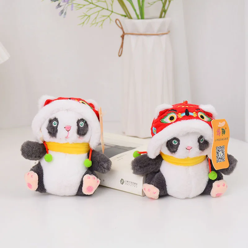 1 Pcs New Cute Panda Plush Pendant Student Backpack Accessories Cartoon Folklore Panda Keychain Birthday Christmas Couple Gift