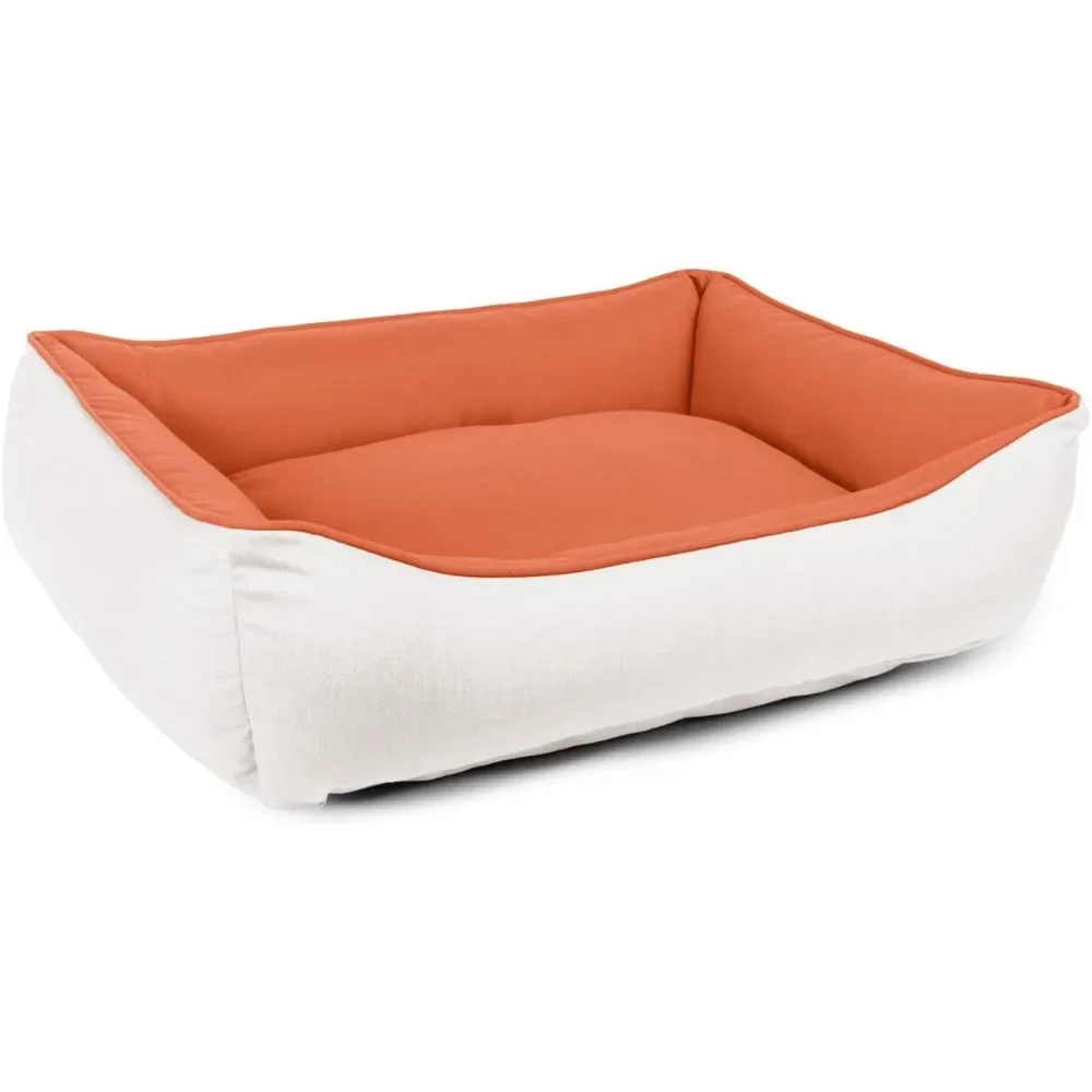 

Sunbrella Outdoor/Indoor Reversible Double Sided, Cuddler Dog Bed with Bumper 42"x54"x13"