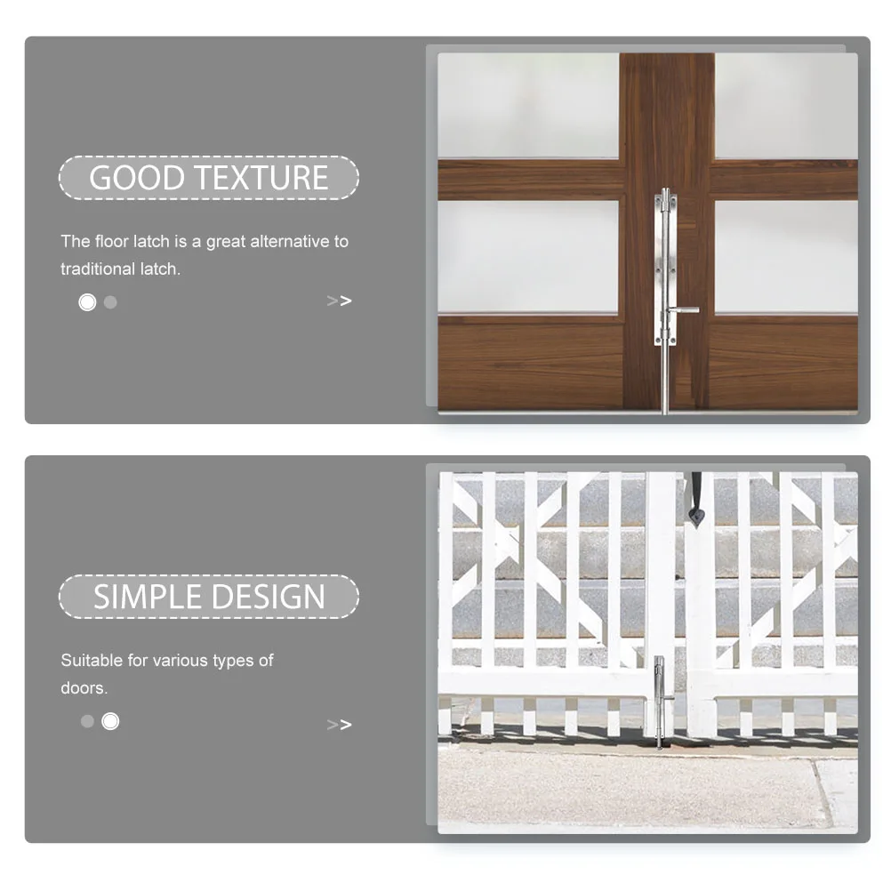 

2pcs Stainless Floor Door French Door Lock Latch For Gate Shed Patio Cane Bolt Cane Bolts For Gates Slide Lock Gate Hardware