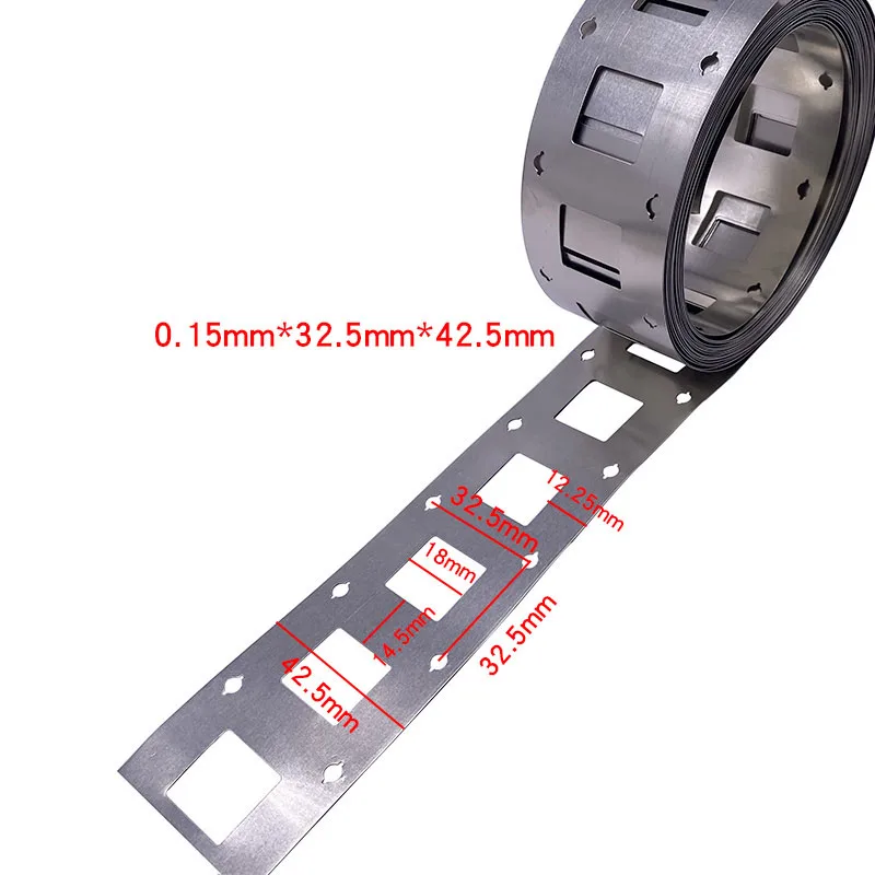 1M 2P 0.15mm thick spot welding nickel strip for 32650 battery welding 32700 battery connection sheet 32.5mm/34.5mm hole spacing