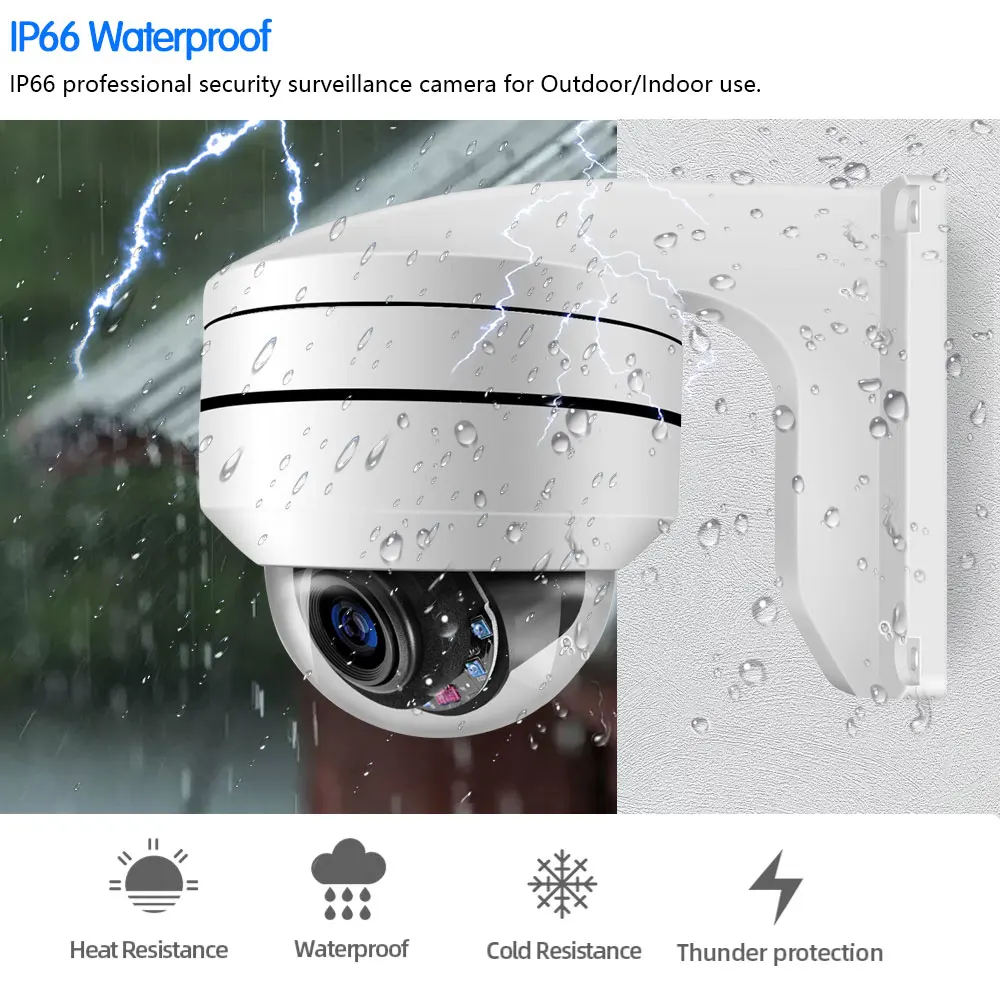 HD 4K 8MP Video Surveillance POE Camera 12X Optical Zoom PTZ IR Smart Detect CCTV Security Outdoor Vandal-Proof IP Camera Dome