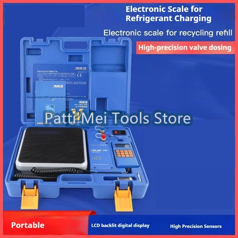 VES-50A คู่มือการกู้คืนสารทําความเย็นอิเล็กทรอนิกส์สมดุลโลหะความแม่นยําสูง Freon เชิงปริมาณบรรจุอิเล็กทรอนิกส์ขนาด 9V