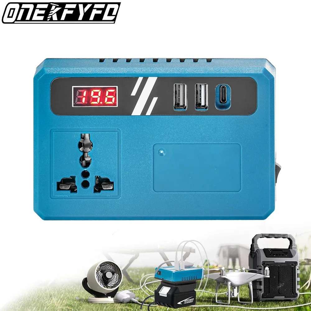 

120W Outdoor Portable Inverter for Makita 18V Battery Power Inverter Outdoor Generators with AC Outlet USB/Tpye-C