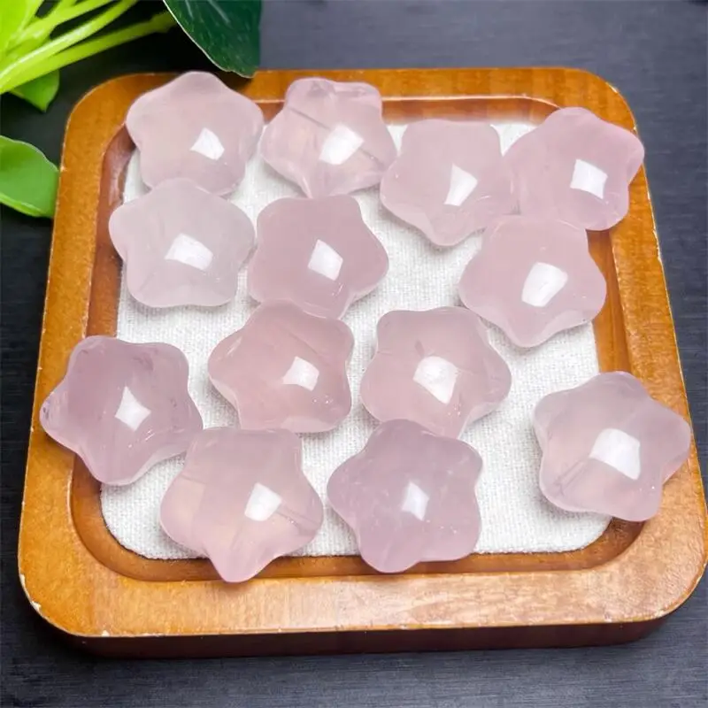 

5 шт., кулон со звездой из натурального розового кварца, креативный орнамент, специальный подарок, ювелирное украшение, праздничный подарок 24 мм