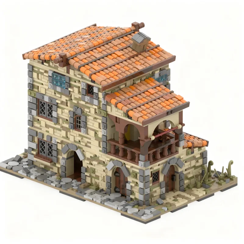 2926pcs MOC Old Italian House Creative Advanced Build Model Building Blocks Design Collection Parts Bundle Compatible Toy Gift