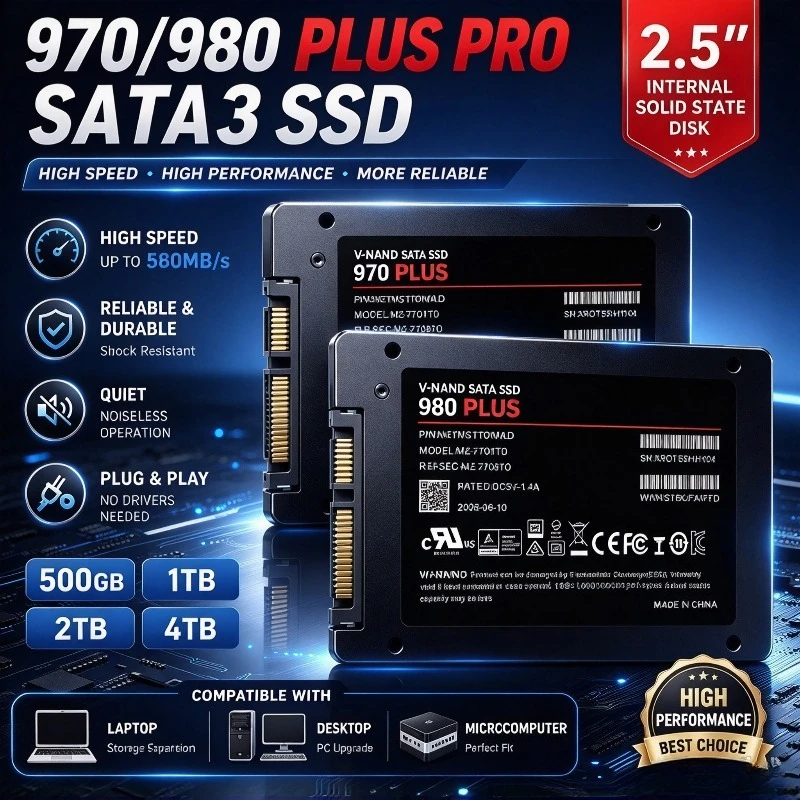 Solid State Disk 2.5 Inch SSD 2TB 4TB Internal HDD 970/980 PLUS  Hard Drive Sata3 For Laptop Microcomputer Desktop