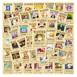 10/30/50pcs Retro Anime One Piece Wanted Posters Stickers Waterproof Decals Skateboard Laptop Motorcycle Car Cartoon Sticker Toy