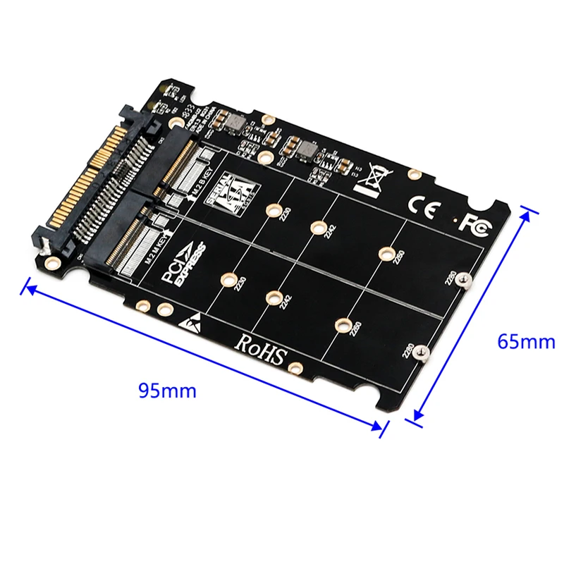 M2 SSD Adapter M.2 to U.2 Conveter 2in1 M.2 NVMe M-Key M.2 SATA B-Key to U2 SFF-8639 Adapter M2 to U2 Board for Desktop Computer