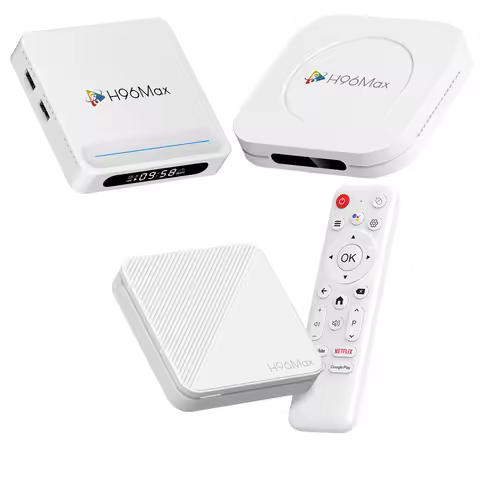 H96 Max Smart TV Box Android 14 Box Quad Core WIFI6 BT5.4 8K HD Video Set Top Box Media Player Voice Control Remote TV Box