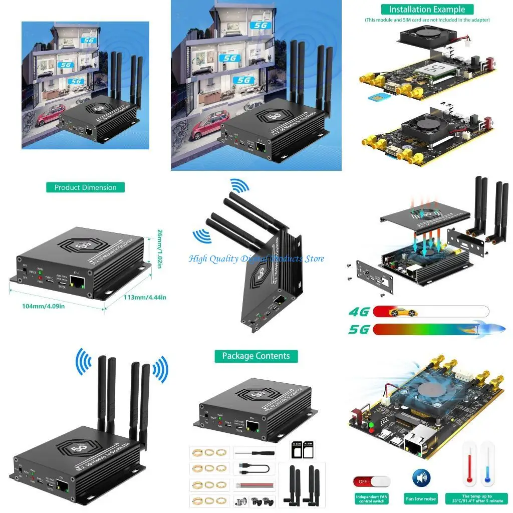 

U2JE Portable NGFF M.2 to 2.5Gbps Module to USB3.0 Adapter with RJ45 Port RM520N-GL Controller Data Transfer Adapter