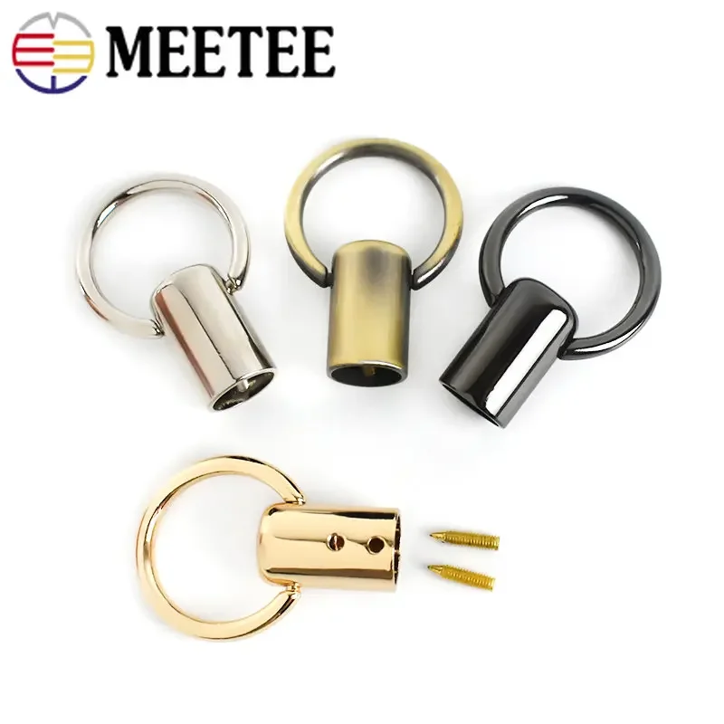 4/10Pcs Meetee Metal O Ring Buckles Screw Swivel Clasp Keychain Rope Handabg Bag Strap Connector Hook DIY Hardware Accessories