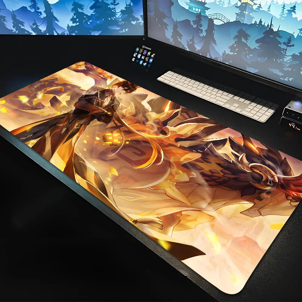 1PC Zhongli Genshin Impact Mousepad Mouse Mat Desk Mat With Pad Gaming Accessories Prime Gaming XXL Keyboard Pad Padding Mat