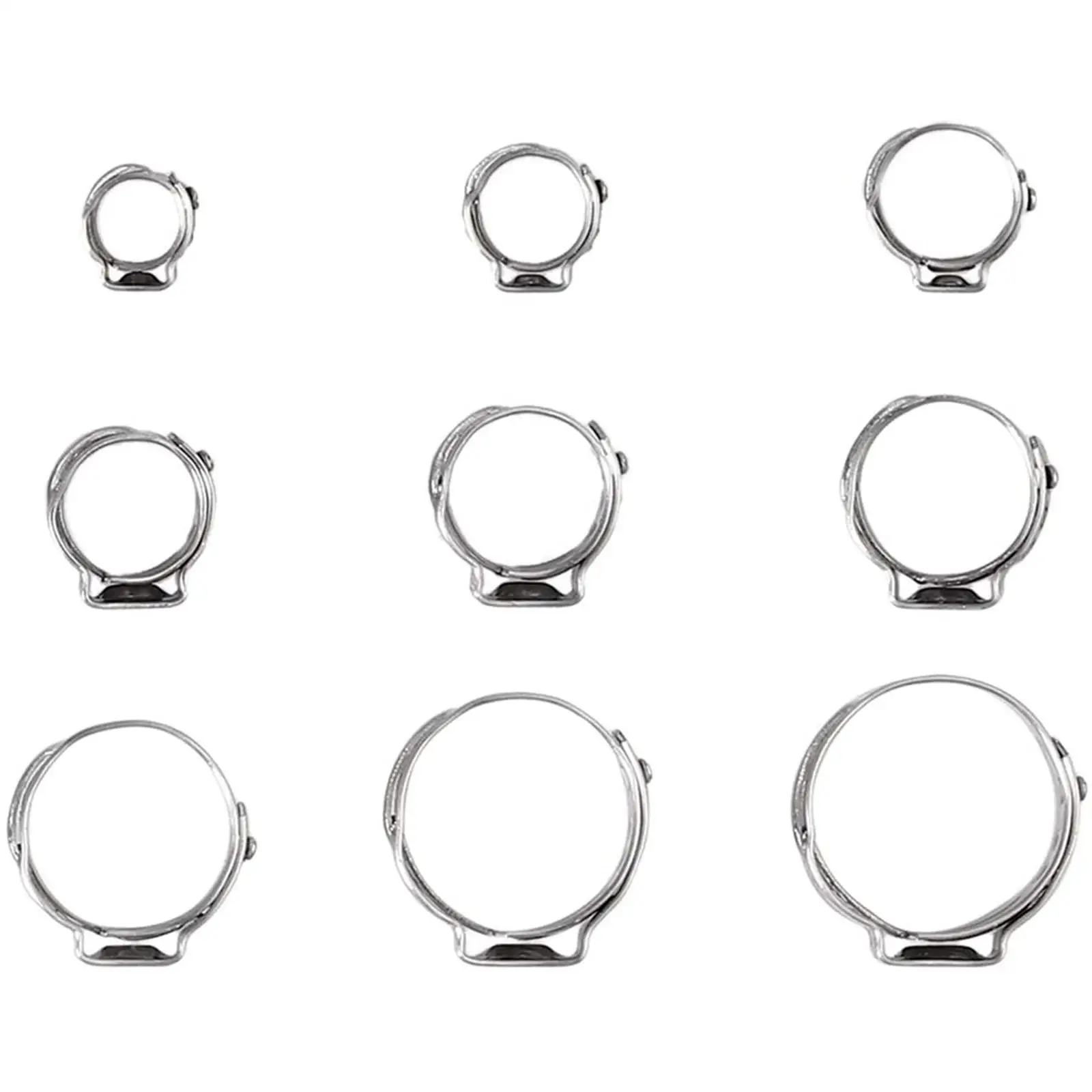 180 pièces colliers de serrage à oreille unique outil de montage pinces à oreille en acier inoxydable pince pour la maison automobile tuyau d'eau plomberie jardin