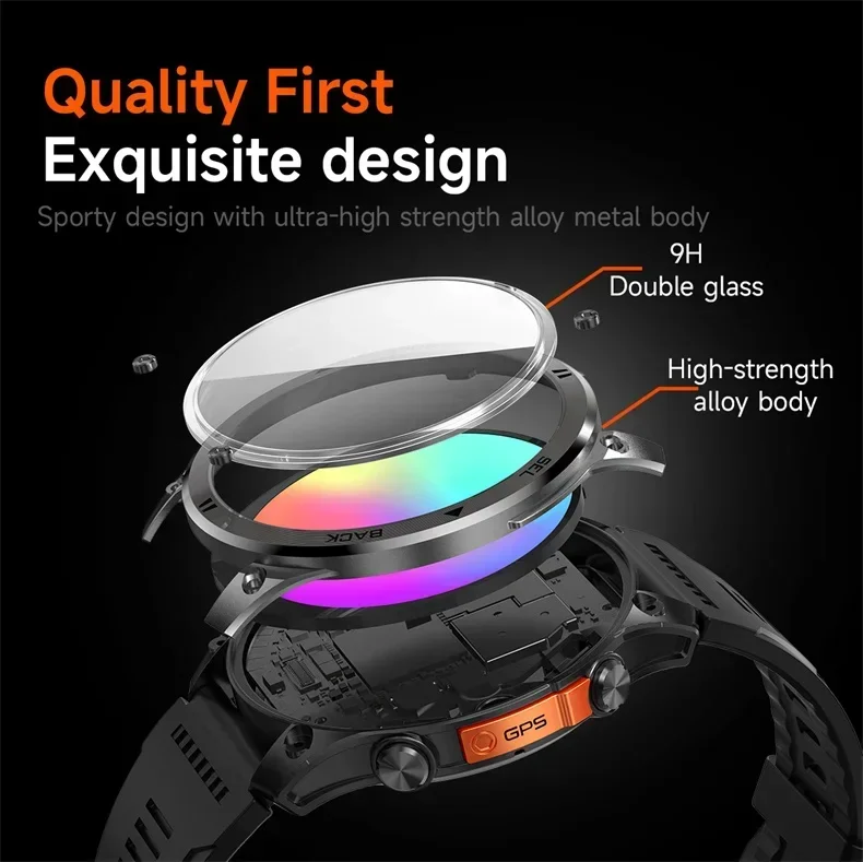 Smartwatch militar com gps rastreamento chamadas bluetooth_voghion.com