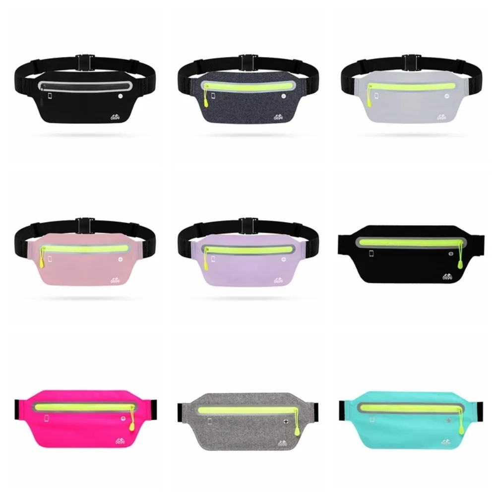 Ultra-Thin Sport Mobile Waist Bag Close Fitting High Elastic Running Waist Bag Large Capacity Breathable Sports Phone Bag