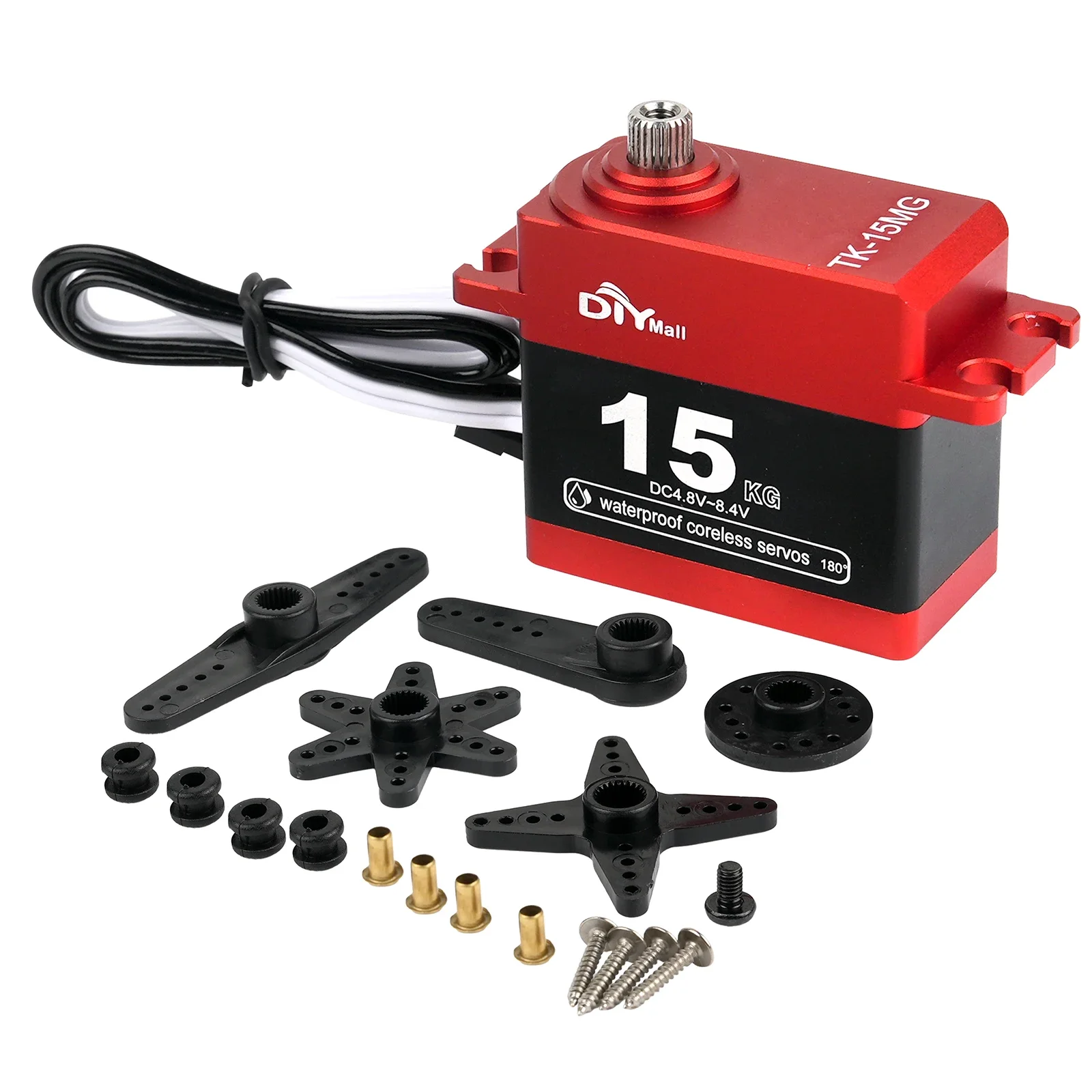 TK-15MG Digital Servo 15KG Metal Gear 180/ 270°/360 Degree Coreless Motor 4.8-8.4V for Robot RC Car Aircraft Crawler Drift Toy