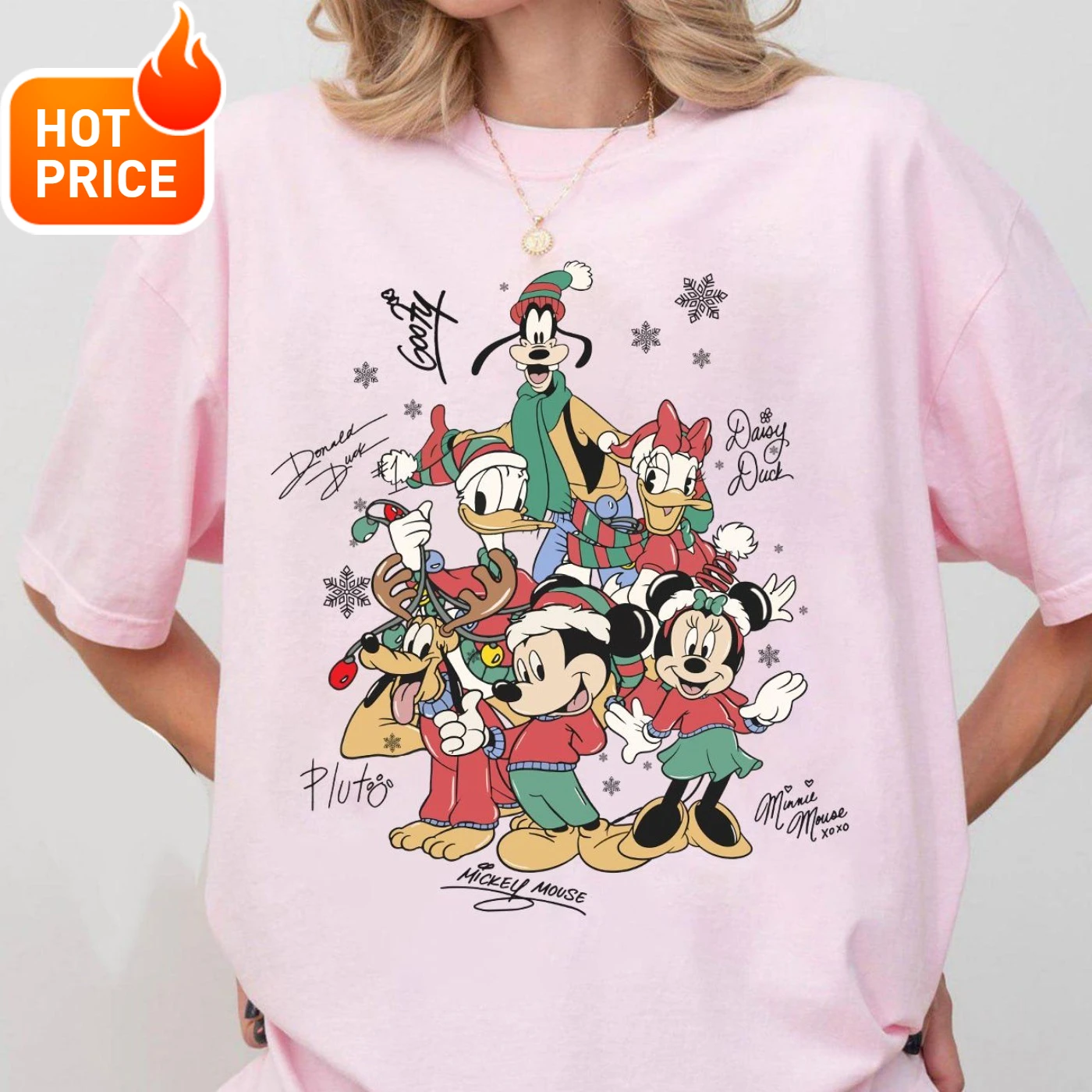 ديزني 2025 عيد الميلاد ميكي ماوس بنين بنات تيشيرت صيفي الأسرة مطابقة مجموعة عادية للجنسين فضفاضة تناسب قصيرة الأكمام Y2K