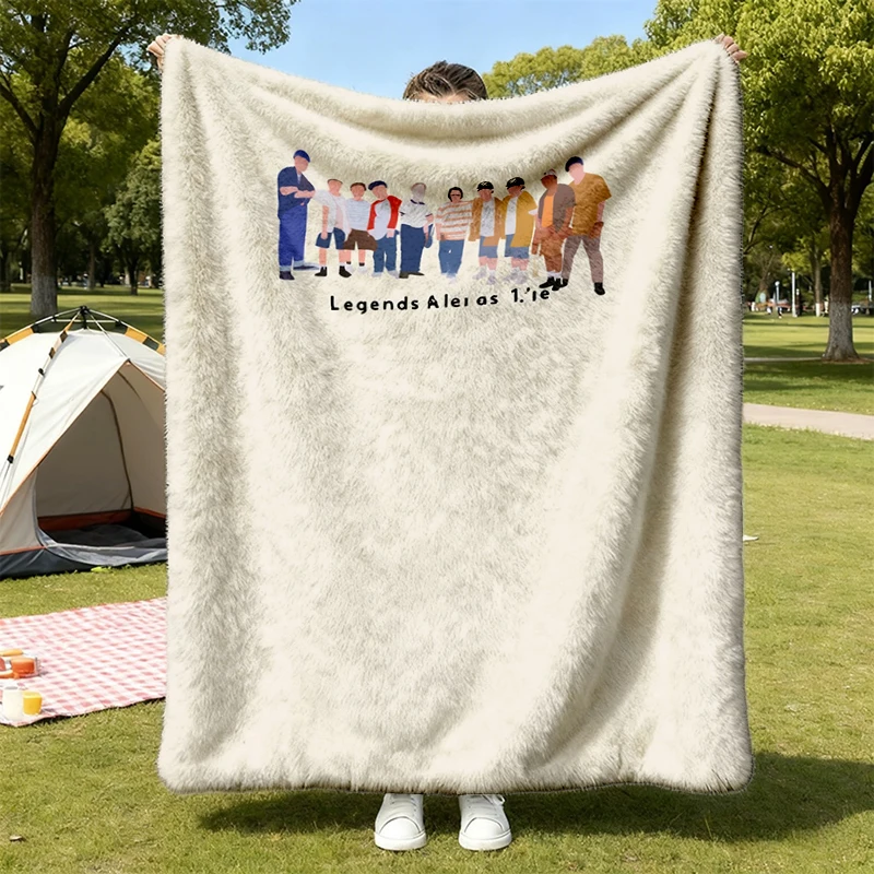 Retro Sandlot Legends Never Die Flannel Blanket, 1990s Baseball T, Flannel Throw, Baseball team Cozy Blanket