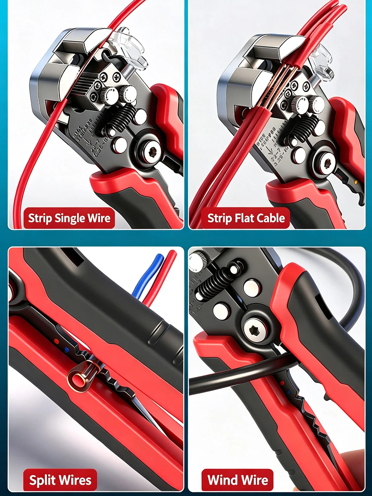 Automatic Wire Stripper Crimper Cutter 3In1 Multi Pliers For Electrical Cable Stripping Electrician Motorcycle Repair Hand Tool