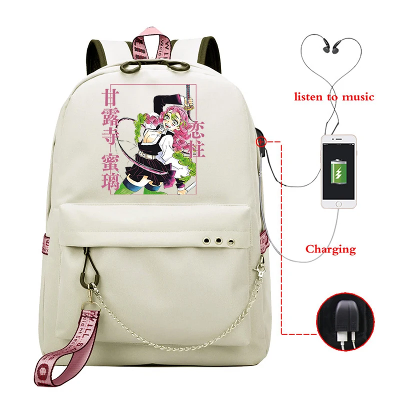 Demon Slayer Anime Travel Bags Female Multifunction Sports Bag Street Style Demon Slayer School College Student Laptop Backpack