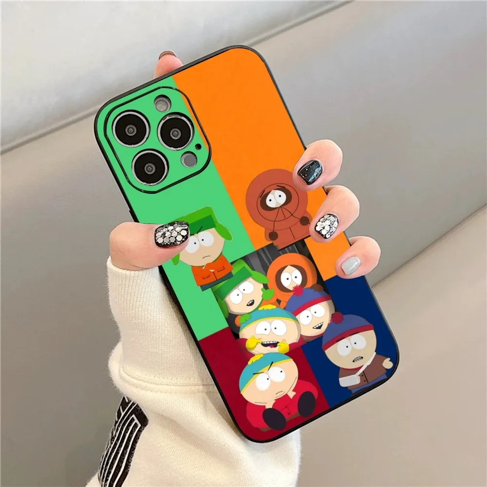 Funny S-South-Park Cute Phone Case For Iphone 15 11 13 14 16 Pro Max 7 8 Plus X Xr Xs Max 12mini Black Shell Cover Case