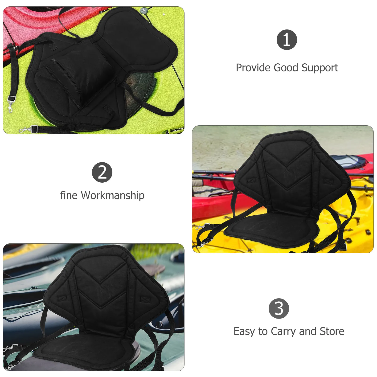 

Inflatable Kayak Seat Cushion Ergonomic Design Single Person Boats Waterproof Breathable Backrest Support Pad Outdoor Paddle