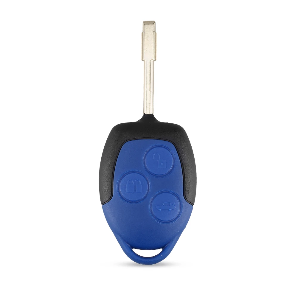 KEYYOU-carcasa de llave remota para Ford, 3 botones, Transit Connect Set, color azul, repuesto de carcasa