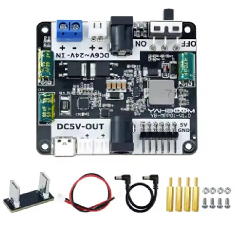 

New!For Raspberry Pi 5 Power Supply Expansion Board- Supports 6-24V Input And 5V/5A Output For Rpi 5 For Robot Car Kit