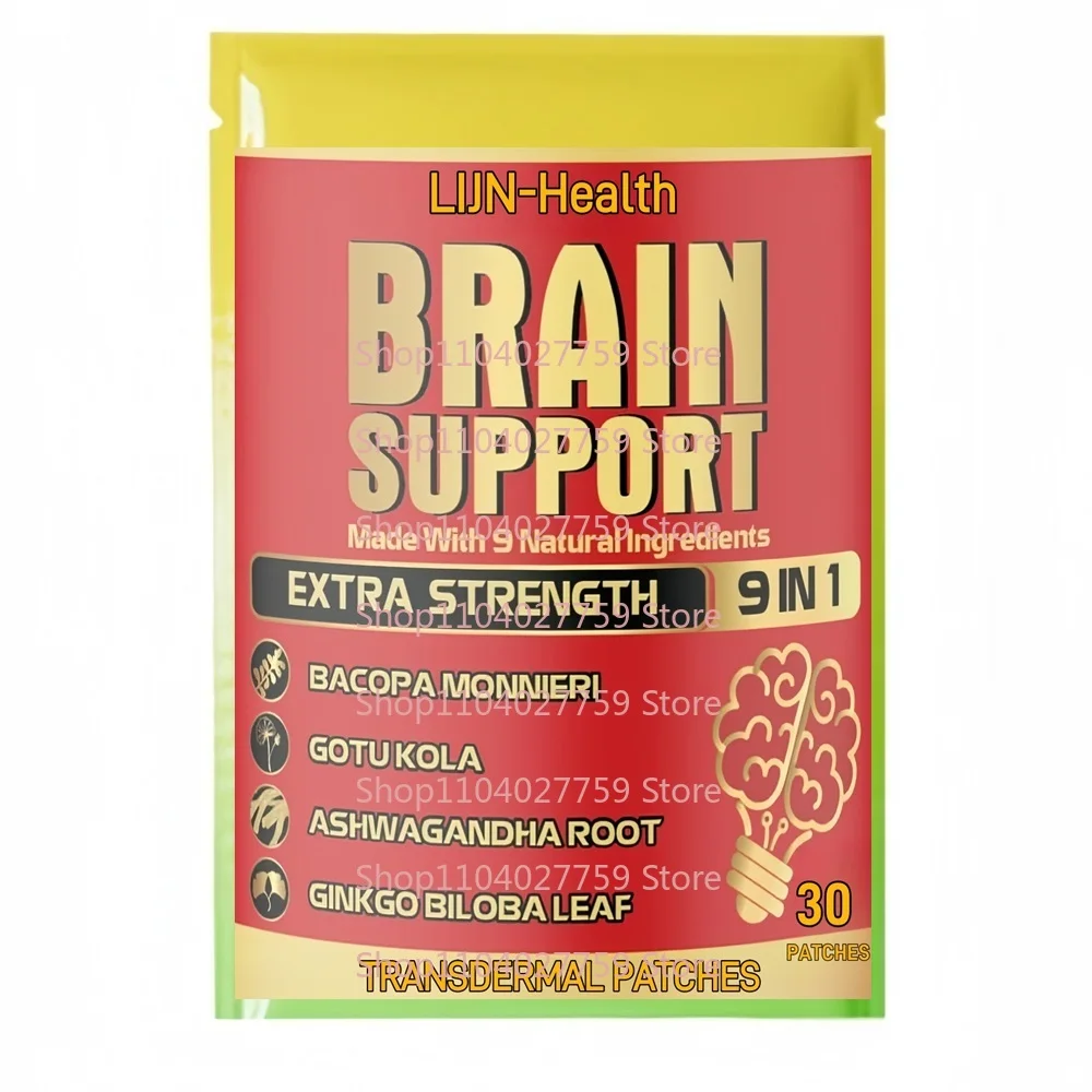 

30-пластыри для поддержки мозга, переплетные пластыри с Gotu Kola Bacopa Monnieri Rhodiola Rosea для здоровья мозга, когнитивная память